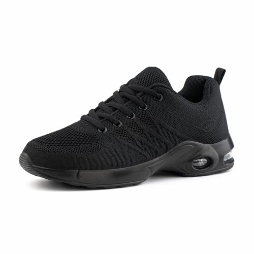 Hitmars Basket Femme Running Chaussures Sport Sneakers Femme Legere Marche Basquette Fitness Jogging Course Coussin d'air 1 Noir 41