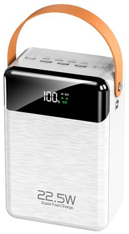 Power Bank 80000 Mah 22.5W Super Fast Charging Built-In Cable, LED Emergency Light, Large Screen Digital Display Power Bank,A