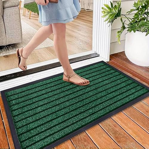Cozy Haven Rubber Doormat – Outdoor & Indoor Heavy Duty Washable Non-Slip Doormat for Kitchen Garden, Inside & Outside Floor Mats, Waterproof and Dirt Trapper Entrance Doormats (45x75 cm, Green)