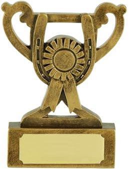 SilverTrophy: Horse Riding Equestrian Mini Cup Trophy - Riding Schools, Competition, Race Day, Pony Club, Dressage, Groomer, Show Jumping, Cross Country, Lucky Horseshoe.