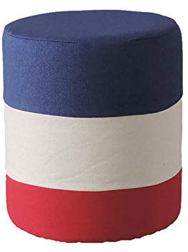 Fußhocker, Ottomane, gepolsterter Leinenstoff, Sitzstuhl mit Holzbeinen, einzelner Ankleidehocker für Fußstütze und Puff, 29 x 29 x 35 cm