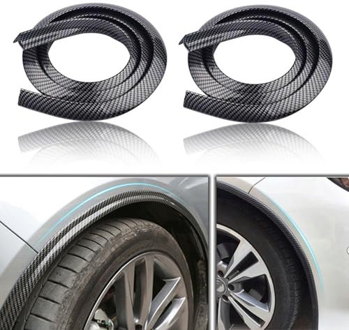 DAYKET 2 Stück Auto Radlauf Schutz für Audi Q2 Q3 Q7 S3 S4 RS3 S6 RS6 R8 TT TTS, Auto Radlauf Schutzleisten, Radkastenverkleidung, Auto Radabdeckung Kotflügel,B/Carbon Fiber