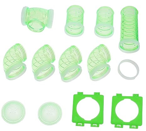 BUGUUYO 1 Satz Hamsterpfeife Lebewesen Hamstertunnel mit Blocker Tank interaktiv Katzenrad Hamster röhren röhrensystem für Hamster Hamsterkäfigtunnel Kunststoffrohr Plastik Green