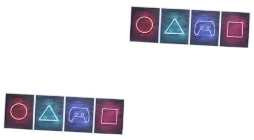 OSALADI 2pcs Decor Neon Led Gaming Wall Art Video Game Decor PVC Material Gaming Room Sticker