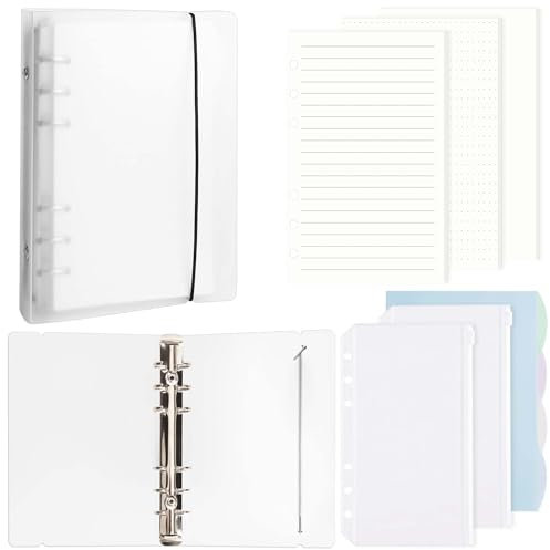 DesertBoy A6 Ringbuch, 1 Stück A6 Binder mit 135 Blätter Nachfüllpapier, 2 Stück Binder Taschen und 4 Stück Trennblätter, Ringbuch Nachfüllbar, Notizbuch Binders Für Reisetagebuch, Planer