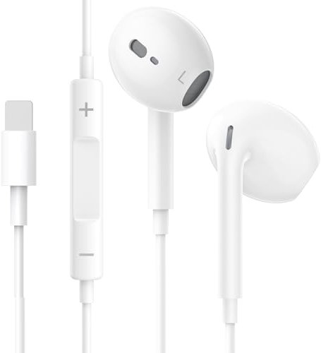 iPhone Kopfhörer mit Kabel [MFi-Zertifiziert] In Ear Kopfhörer mit mikrofon und Lautstärkeregelung, In Ear Ohrhörer mit Kabel Anschluss Kompatibel mit iPhone 14 Pro Max Plus/13/12/SE/11/XS Max/XS/8/7