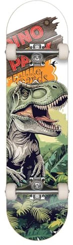 Little Boards Skateboard für Kinder Dino Park 7.3 - hochwertiges Komplettboard speziell für Kinder von 8 bis 12 Jahren