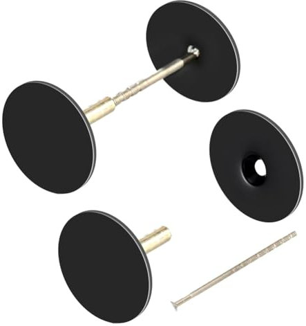 Steowsey 2 Pack Door Hole Cover Plate Door Knob Handle Hole Filler Plate for Home Exterior Interior Doors (Black)