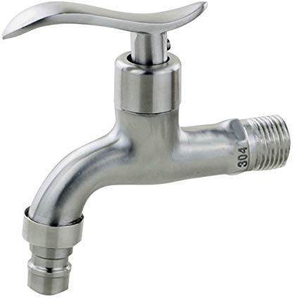 GPDNBIEU, Grifo de lavabo de baño de agua fría de acero inoxidable, Palanca única, lavadora, lavado de manos for jardín