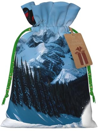 Weihnachtstasche mit Snowboard-Aufdruck, festlicher Geschenksack, Weihnachts-Kordelzug, Party-Dekoration, Geschenk