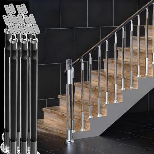 Treppengeländer Transparente Handläufe für Außentreppen/Dachbodentreppen, Acryl-Terrassengeländer für Treppengeländer/Brüstungsgeländer, Balustrade(18 pcs)