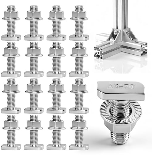 Viti Testa a Martello M8 Inox e dadi a2-70 Viti con Testa a Martello