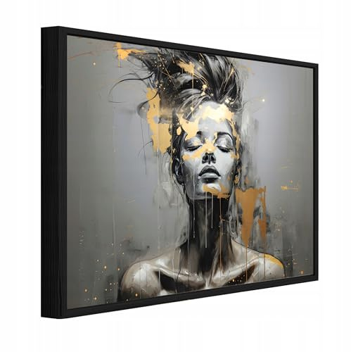 WallArena Leinwand Bilder Frau 120 x 80 cm | Format: 120 x 80 cm (BxH) - einteilig auf Canvas Leinwand mit Rahmen. Das, Aufhängefertig: Das moderne Wandbild ist