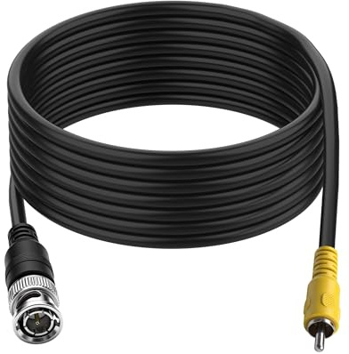 MEIRIYFA Cavo adattatore BNC a RCA, connettore BNC maschio a RCA 75 Ohm, coassiale per sistema di telecamere CCTV, monitoraggio, 1,8 m (RCA maschio)