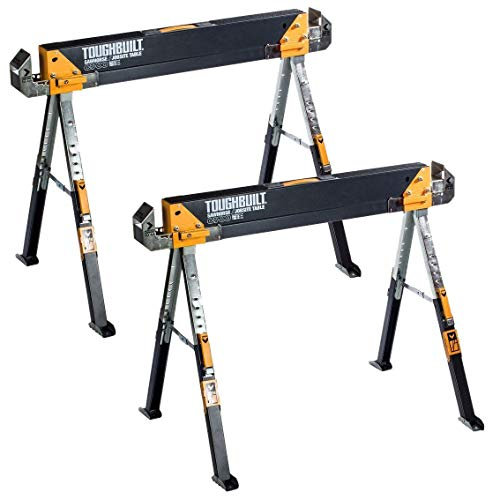 ToughBuilt 1 Pair C700 Sawhorse-JOBSITE Table, Silver/Grey, Large