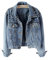 CYSTYLE Damen Jeansjacke Übergangsjacke Leichte Jacke Denim Casual mit Perle (EU M=ASIA XL)