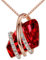 Leafael Wish Stone Pendant Necklace with Birthstone Crystal, 18K Rose Gold Plated/Silver-Tone, 45 cm + 5 cm Extender