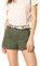 Eight 2 Nine Damen Chino Shorts Hose mit Flecht-Gürtel Middle-Green XL