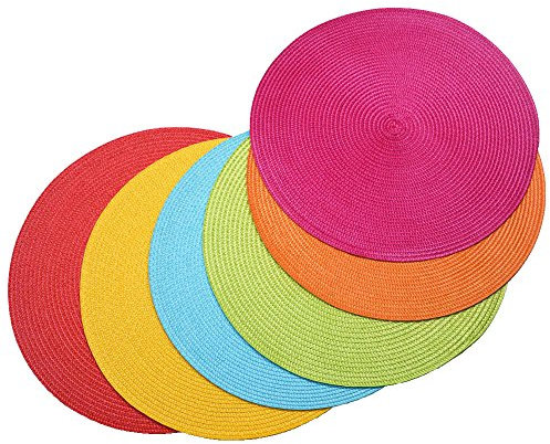 SCF2017, Tovagliette rotonde in polipropilene intrecciato (colori misti, set da 6)
