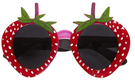 NET TOYS Retro Erdbeer-Brille | Rot-Grün | Hinreißendes Damen-Accessoires freches Früchtchen | Der Hit für Mottoparty & Karneval
