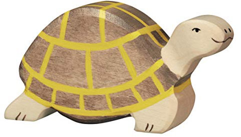 cama24com Holztiger Schildkröte Safari Holzfigur Holzspielzeug mit Palandi® Sticker