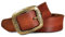 ROYALZ Vintage Ledergürtel für Damen aus Büffel-Leder 38mm breit Jeans-Gürtel Damen kürzbar Voll-Leder, Größe:Bundweite 105 cm = Gesamtlänge 120 cm, Farbe:Cognac Braun - Schnalle Floral Antik