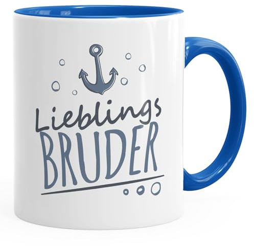 MoonWorks® Kaffee-Tasse Schriftzug Lieblings Freund/Bruder/Papa/Mensch mit Anker Geschenkidee Lieblingsperson Inner-royal unisize
