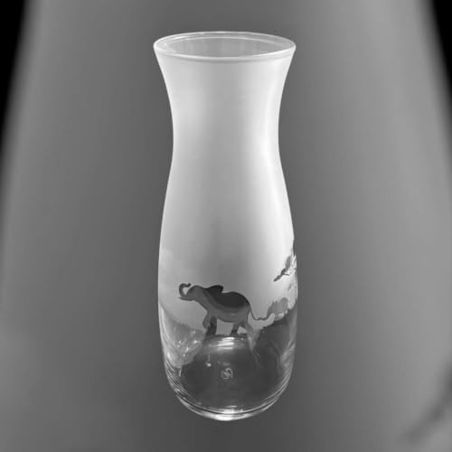 Elephant Frieze - Boxed 25cm Crystal Glass Tall Vase/Carafe