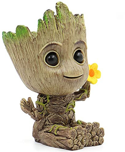 SLOCME Flower Groot Blumentopf – Guardians of the Galaxy Groot für Stifthalter, Schreibtisch-Ornament, Pflanzentopf mit Ablaufloch