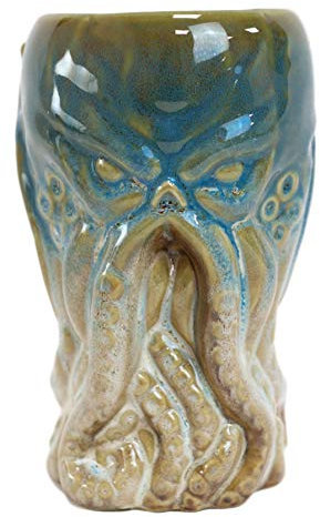 Ebros Nautical Cthulhu Cosmic Monster Giant Octopus Kraken Tall Mug 16oz Pint Ceramic Drink Beverage Mythical Fantasy Legend Drinkware (Blue)