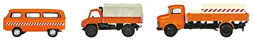 Schuco 452655600 H0 Volkswagen, Mercedes Benz 3er-Set Kommunal VW T2, Unimog 404, MB LG 322