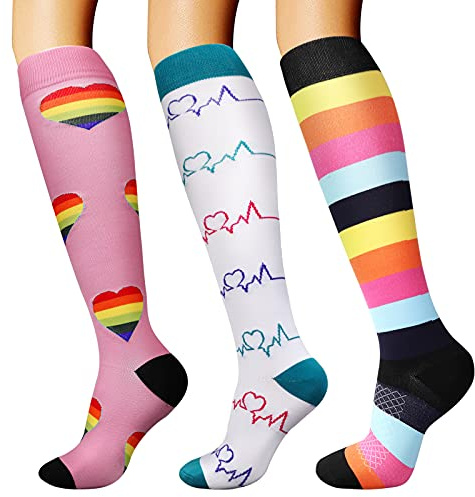 DRESHOW Calcetines de Compresión para Hombres y Mujeres Calcetines de Compresión es el Mejor para Running, Correr, Senderismo, Volar, Viajar