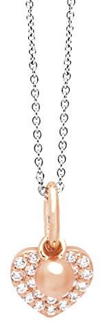 NANA KAY Sweet Glam Halskette 925ér Sterling Silber Herz Rosé mit Zirkonia 45 cm ST1632
