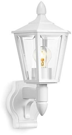 Steinel Außenleuchte L 15 weiß, klassische Außenwandleuchte, Laterne, max. 60 W, E27, Außenlampe ohne Bewegungsmelder