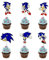 ATL Creation 24PCS Cupcake Toppers For Sonic Birthday Party Cake Decoration Cake Toppers, Cupcake Toppers Decorations