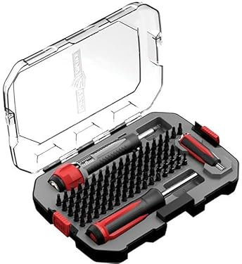 Real Avid Armorers Kit d'outils – Jeu de clés dynamométriques de précision avec 83 embouts, tournevis magnétique et tournevis LED – Comprend des tournevis hexagonaux Phillips Torx avec paramètres