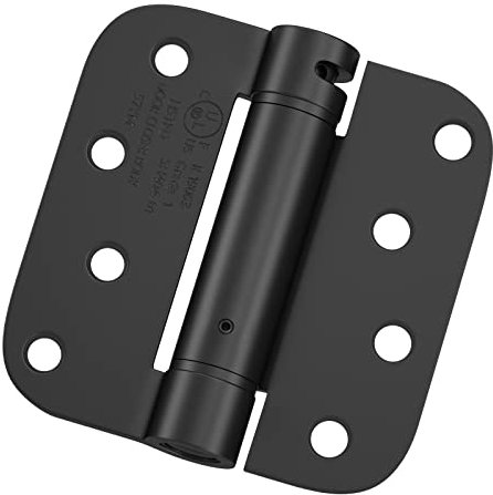 Haidms 3Pack Black 4 Inch Self Closing Spring Door Hinge 5/8 Radius Corners Residential & Heavy-Duty Door Hardware Black Adjustable Door Hinges