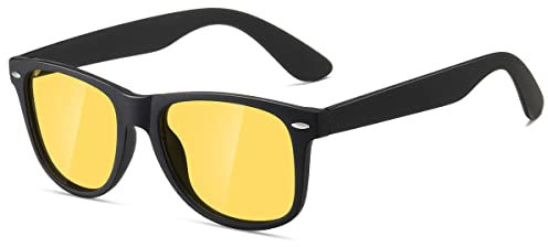 kimorn Polarisierte Sonnenbrille Klassische Unisex Horn Umrandet 80's Retro Eyewear AE0300 (Schwarz&Gelb, 52)