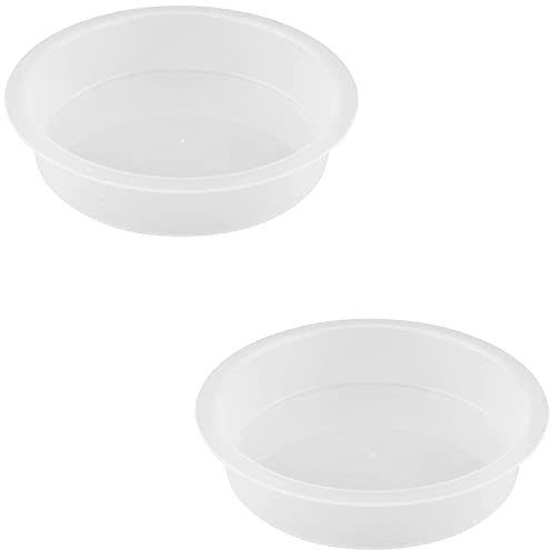 2pcs Plastic Round Bird Feeders Bowls, Wild Birds Seed Feeder Waterer Birdbath Accessories Feeding Station Tray for Goldfinch,Oriole,Hummingbird Ect