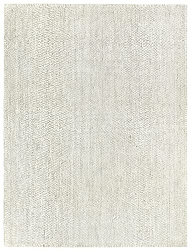 HAMID - Jute Teppich, Granada Teppich 100% Weißes Elfenbein, Jutefaser Handgewebt, Weicher Teppich und Hohe Festigkeit für Wohnzimmer, Esszimmer, Schlafzimmer, Flurteppich - Weiß (400x300cm)