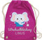 Turnbeutel Rucksack - Kita Beutel Wechselsachen Jungen - Wechselkleidung Elefant - Unisize - Fuchsia - schlafbeutel kindergarten wechselbeutel personalisierte elephant stoffbeutel kindergartenbeutel