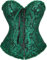 Josamogre Korsett Damen Sexy Green Corset Top Corsage Reißverschluss LingerieVintage Grün 2XL