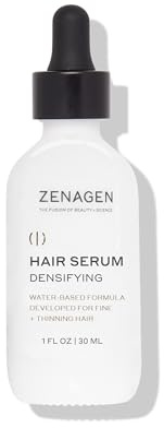 ZENAGEN Densifying Hair Serum for Fine + Thinning Hair | Boosts Hair Density, Strengthens & Nourishes Hair Follicles, Non-Greasy Water-Based Formula, Plant-Based, Vegan, All Hair Types, 1 oz