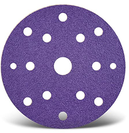 MENZER Titanium HD Schleifscheiben 150 mm, 15-Loch (50 Stk.) K100 | f. Exzenterschleifer, Keramik-Mix, Klettbefestigung