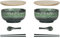 Ramen Schüssel Keramik 2 Set (8 Stück) mit Löffel Essstäbchen，1100 ML Großer Suppenschüssel,Salatschüsseln Für Suppe, Pho und Sushi Bowl (Grün Schale 2 Set)
