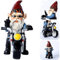 LOMUG Gartenzwerg Motorrad Zwerge, 15 x 14 cm Motorrad gartenzwerg, Gartendeko Gartenzwerge für außen, Gartenzwerg für Garten,Dekoration Terasse Balkon,Weihnachten Geschenk für Manner