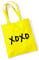 Huuraa Jutebeutel XOXO Kuss Tasche Baumwolle 10 Liter Größe Yellow mit stylischem Motiv Geschenk Idee für Freunde und Familie