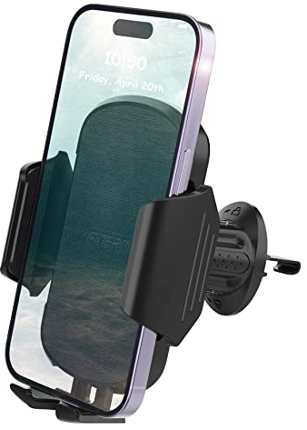 Yianerm Support Téléphone Voiture Porte Téléphone Voiture Support Universel Rotation 360° & Libération en Un Touche pour Grille D'aération de Voiture pour Tous Les Smartphones 4.0''-7.0'' (Black)