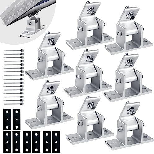 8 pezzi supporto per pannello solare da tetto, 10-60°, montaggio pannello solare, regolabile individualmente, per pannello solare per il montaggio di fotovoltaico (senza asta telescopica)