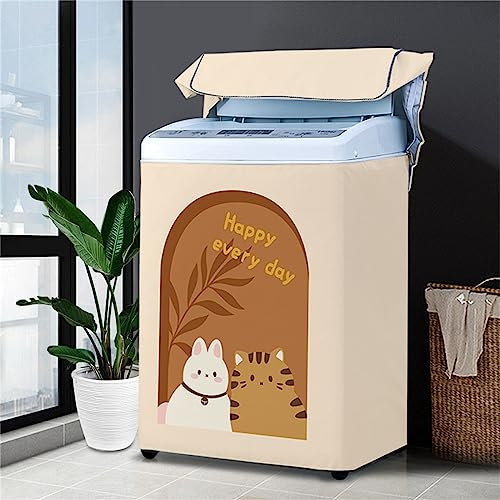 Odot Funda Lavadora de Carga Superior Funda, Lavadora Exterior Impermeable con Cremallera para Lavadora y Secadora de Carga Superior (Simplicidad 8,S Capacidad 3-4.8kg)